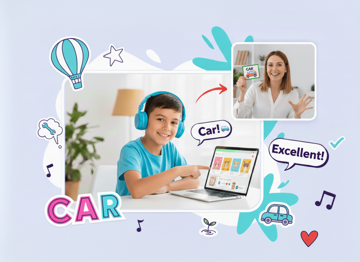 Öğretmen ve öğrenci arasında birebir online İngilizce etkileşimi